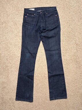 RED ENGINE Women's Slim Bootcut Garnet Dark Wash Blue Denim Jeans 28